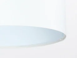 Hängelampe rund Weiß Stoff Retro Wohnzimmer JERRY