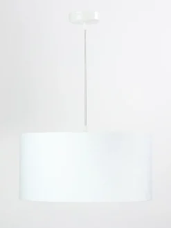 Hängelampe rund Weiß Stoff Retro Wohnzimmer JERRY