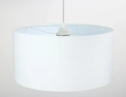 Hängelampe rund Weiß Stoff Retro Wohnzimmer JERRY