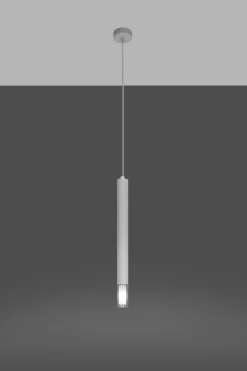 Hängelampe schmal Ø 4 cm Metall Glas G9 Zylinder Modern