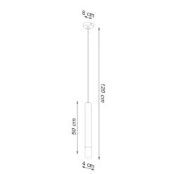 Hängelampe schmal Ø 4 cm Metall Glas G9 Zylinder Modern