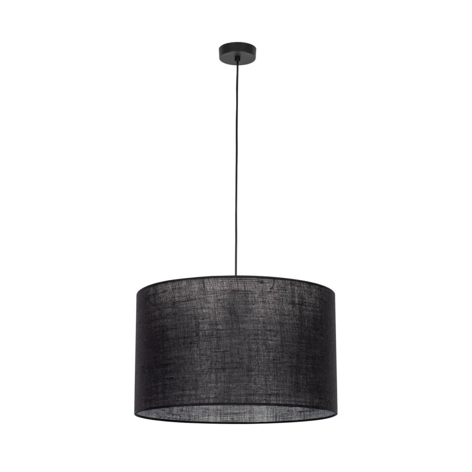 Hängelampe Schwarz Ø 50 cm H: max. 180 cm E27 Stoff