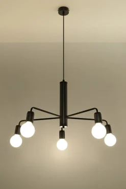 Hängelampe Schwarz Ø 60 cm Retro 5-flammig E27