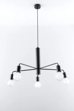 Hängelampe Schwarz Ø 60 cm Retro 5-flammig E27