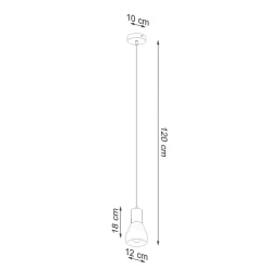 Hängelampe Schwarz Beton Holz Skandinavisch Ø 12 cm