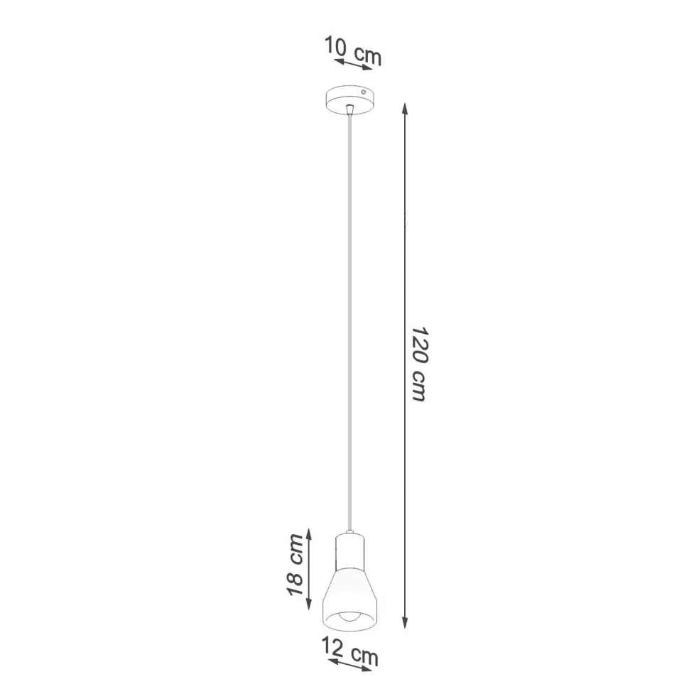 Hängelampe Schwarz Beton Holz Skandinavisch Ø 12 cm