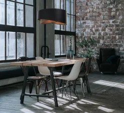 Hängelampe Schwarz Braun Gold E27 rund D: 50 cm Latex