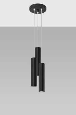 Hängelampe Schwarz 3-flammig Ø 20 cm Metall GU10