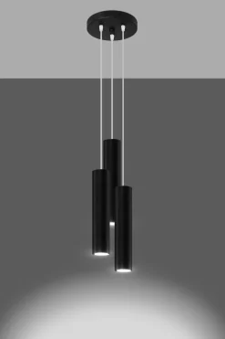 Hängelampe Schwarz 3-flammig Ø 20 cm Metall GU10