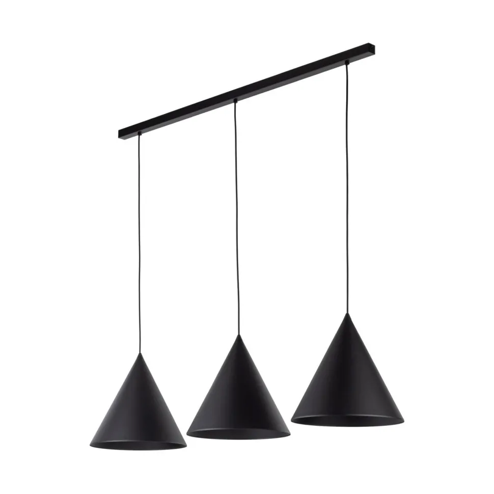 Hängelampe Schwarz 3-flammig Metall E27 höhenverstellbar