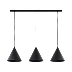 Hängelampe Schwarz 3-flammig Metall E27 höhenverstellbar