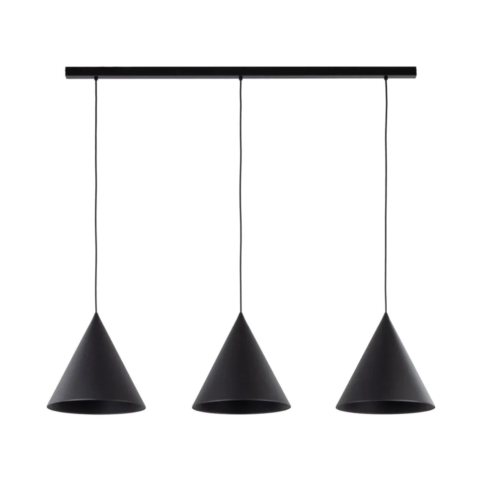 Hängelampe Schwarz 3-flammig Metall E27 höhenverstellbar