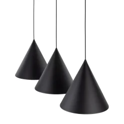 Hängelampe Schwarz 3-flammig Metall E27 höhenverstellbar