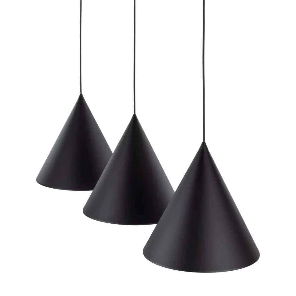 Hängelampe Schwarz 3-flammig Metall E27 höhenverstellbar