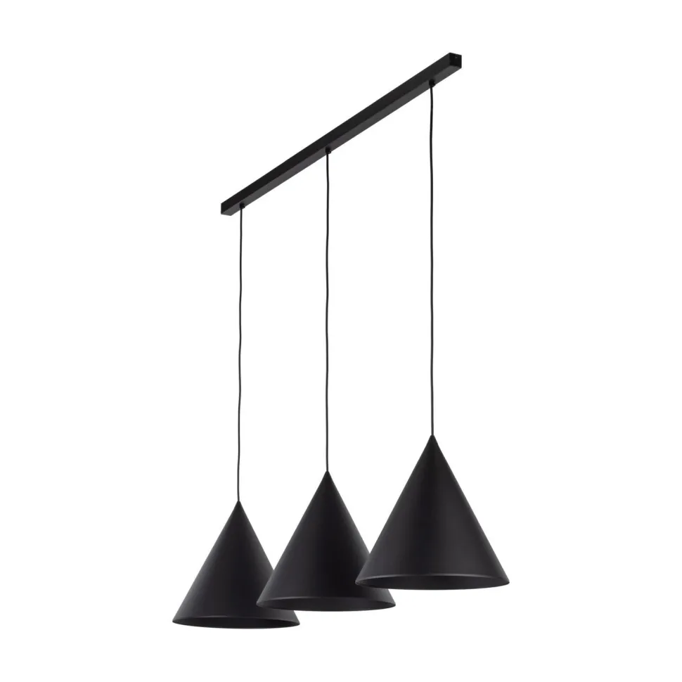 Hängelampe Schwarz 3-flammig Metall E27 höhenverstellbar