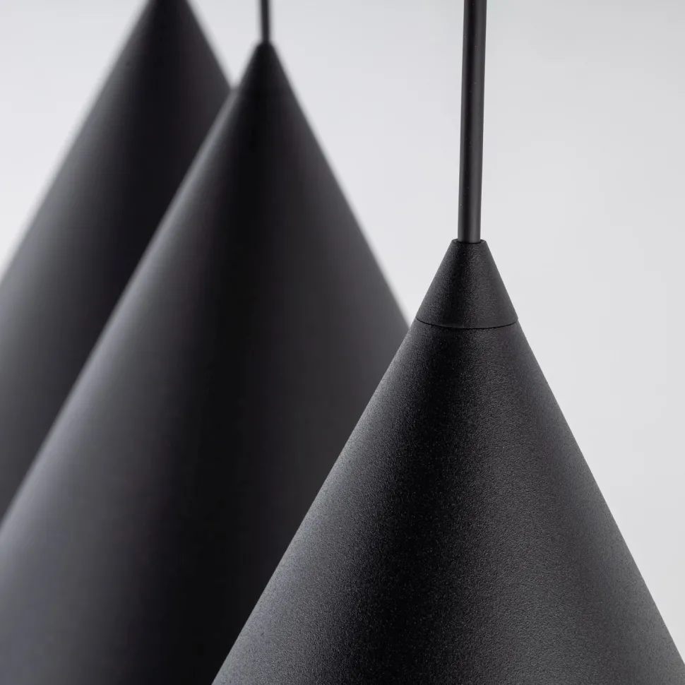 Hängelampe Schwarz 3-flammig Metall E27 höhenverstellbar