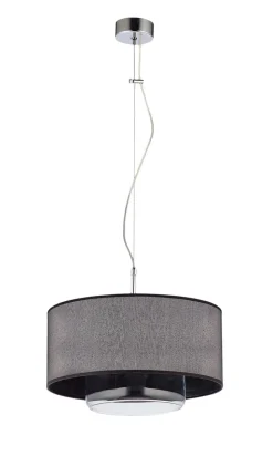 Hängelampe Schwarz Glas Stoff Ø35cm Esstisch