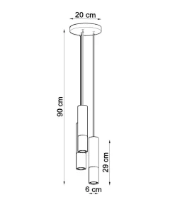 Hängelampe Schwarz Gold 3-flammig GU10 Metall