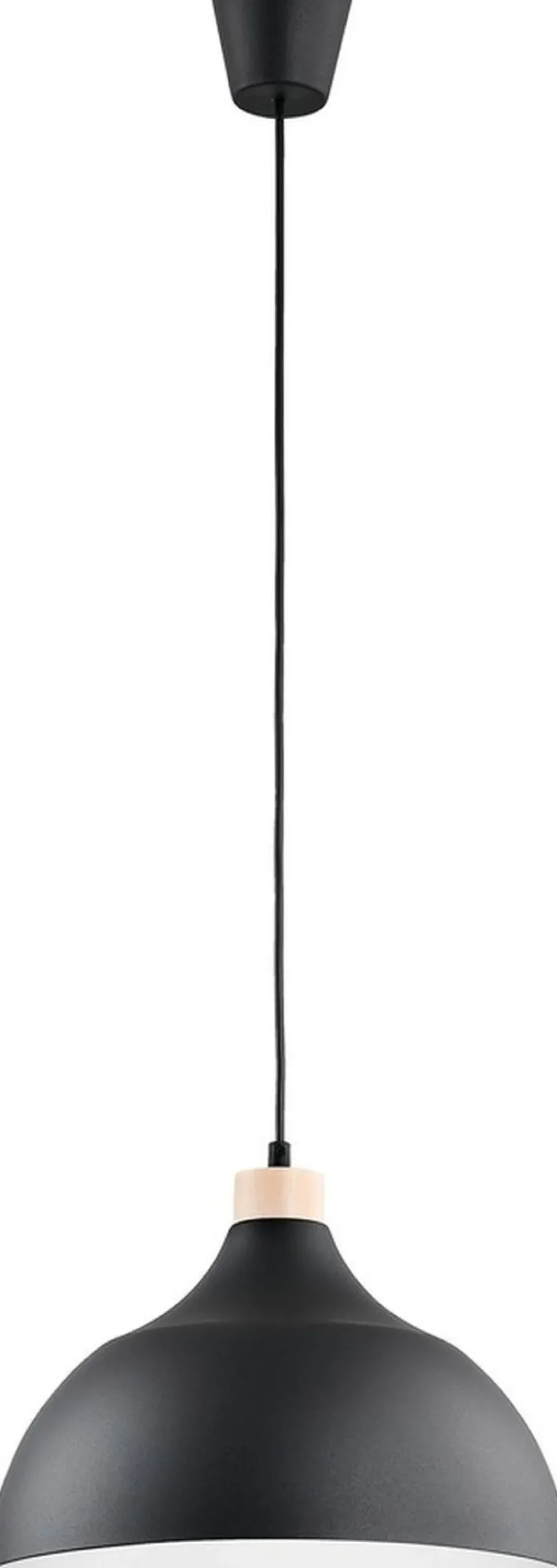 Hängelampe Schwarz Holz-Deko ∅33cm Esszimmer rund