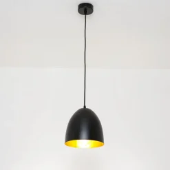 Hängelampe Schwarz innen Gold Ø20cm Esstisch ANNIE