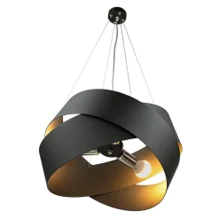 Hängelampe Schwarz Metall Design höhenverstellbar