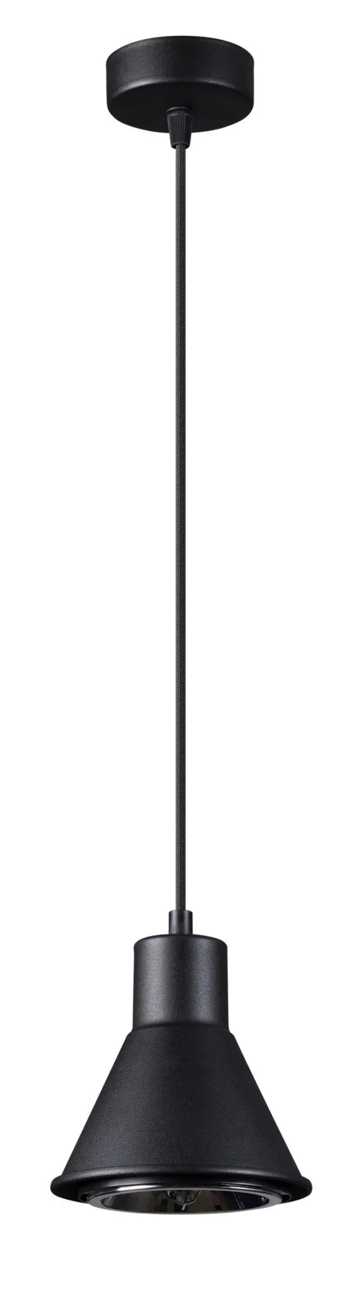 Hängelampe Schwarz Metall Ø 14 cm schlicht ES111 Retro