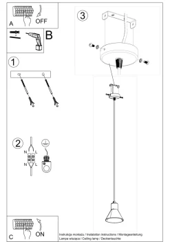 Hängelampe Schwarz Metall Ø 14 cm schlicht ES111 Retro