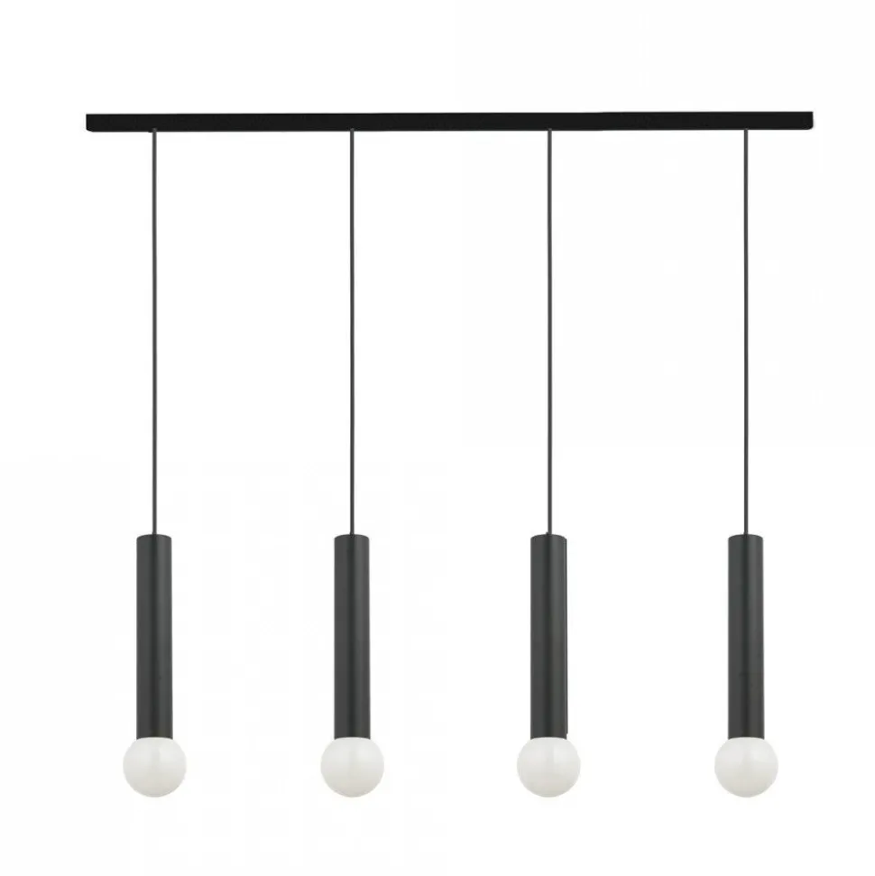 Hängelampe Schwarz Metall 4-flammig Modern Design