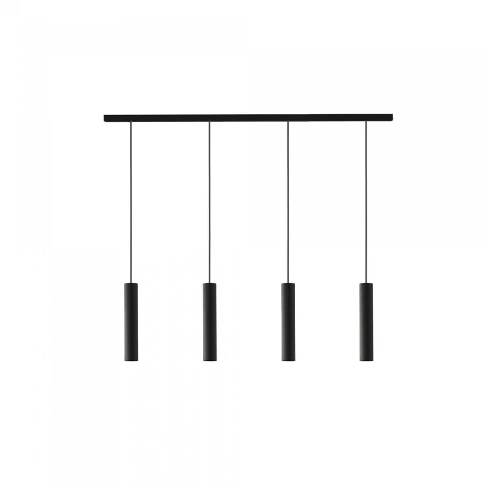 Hängelampe Schwarz Metall 4-flammig Modern Design