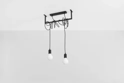 Hängelampe Schwarz verstellbar bis 150 cm E27