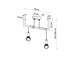 Hängelampe Schwarz verstellbar bis 150 cm E27