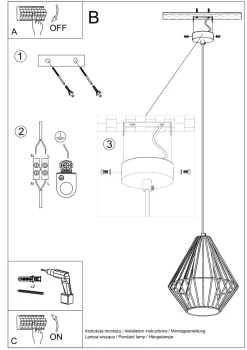 Hängelampe Schwarz Weiß geometrisch Ø 28 cm Modern E27