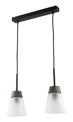 Hängelampe Schwarz Weiß Glas 2xE27 Esstisch Tresen