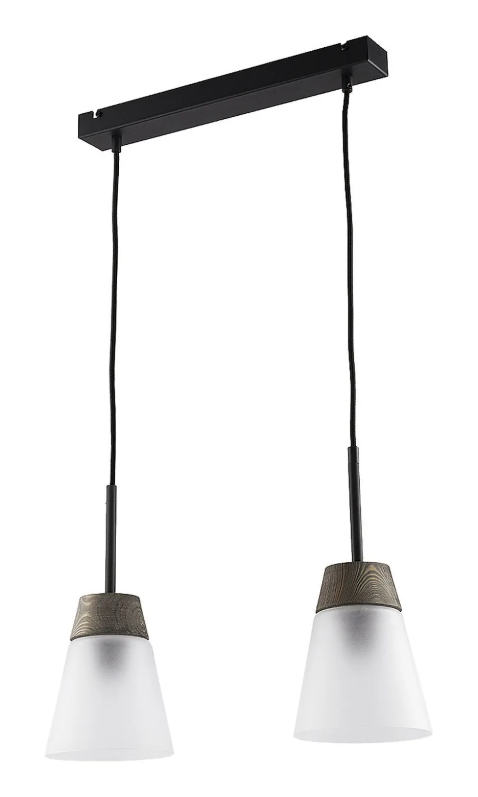 Hängelampe Schwarz Weiß Glas 2xE27 Esstisch Tresen