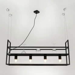 Hängelampe Schweberegal B: 102 cm 4x E27 Metall