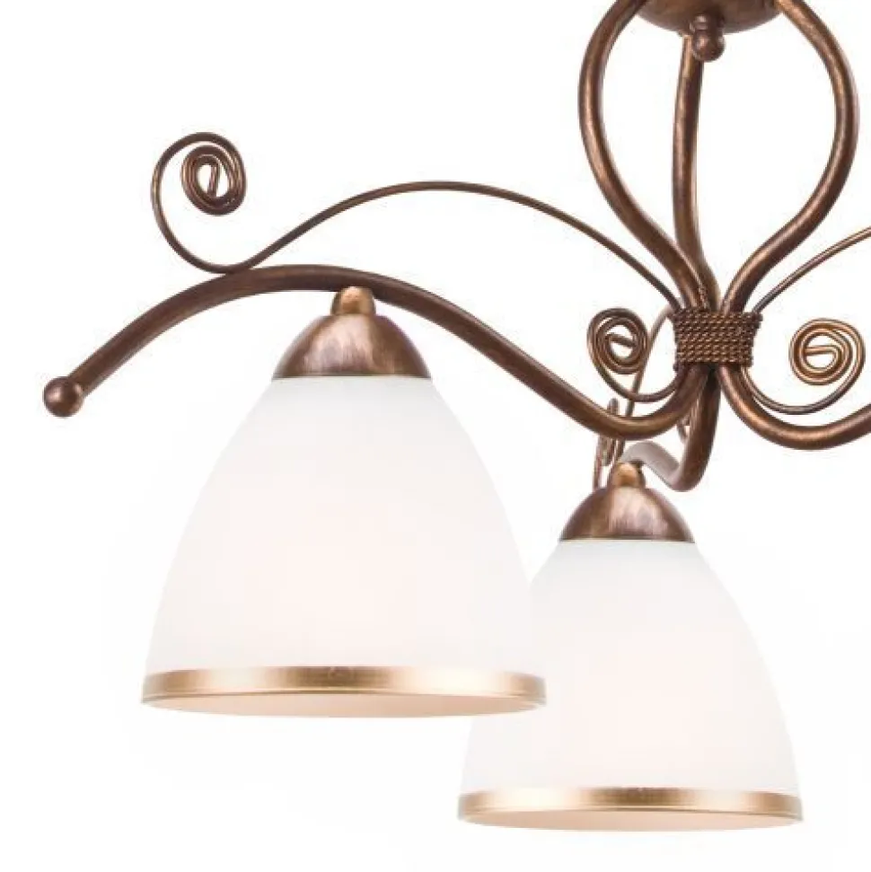 Hängelampe Shabby Braun Esstisch Jugendstil 3-flmg