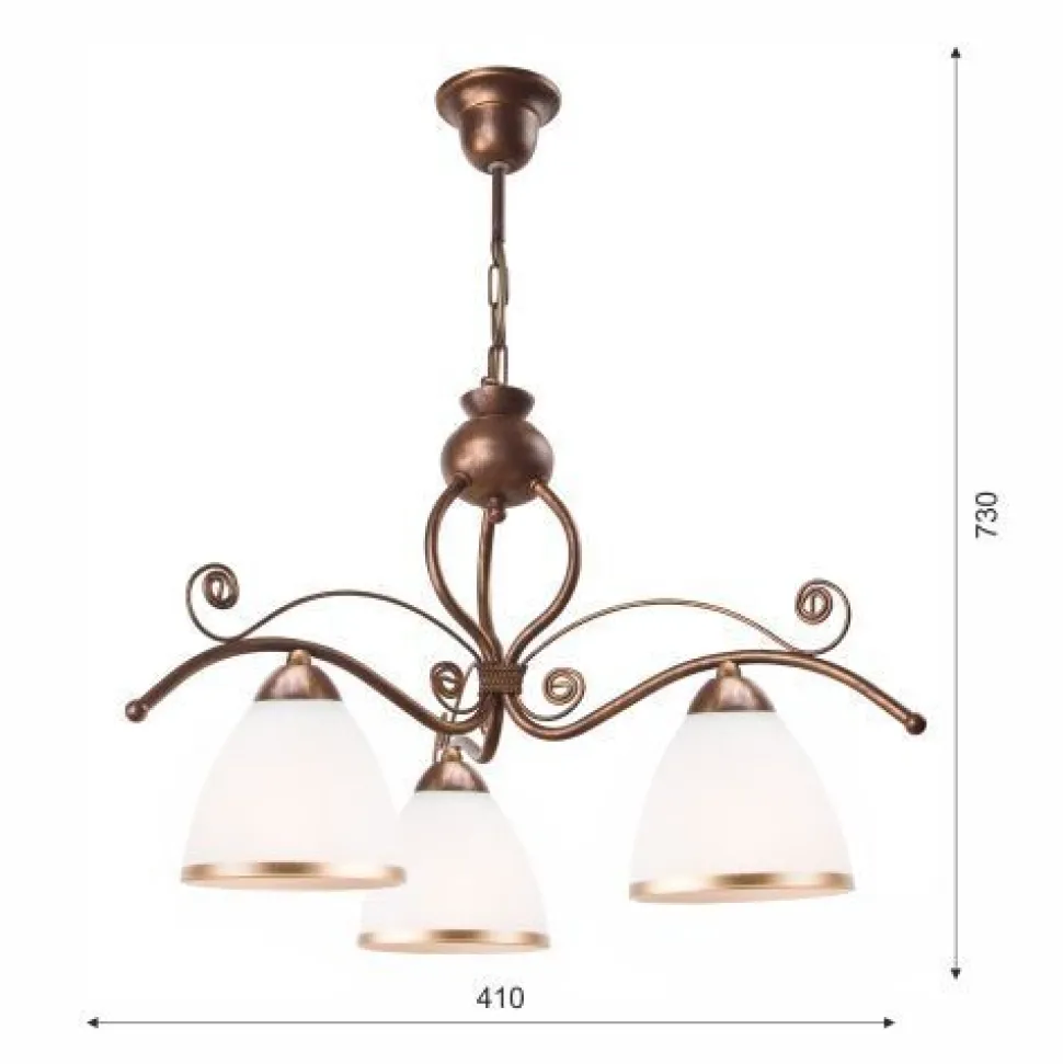 Hängelampe Shabby Braun Esstisch Jugendstil 3-flmg