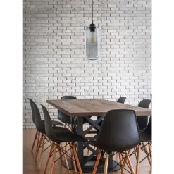 Hängelampe SOLAI in Graphit Glas Lampe Esstisch