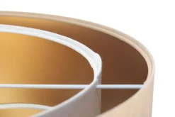 Hängelampe Stoff Beige Gold E27 rund D: 50 cm Velours Optik