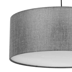 Hängelampe Stoff Grau Ø 50 cm rund blendarm Modern