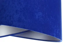 Hängelampe Stoff Kobaltblau Silber E27 rund D: 50 cm