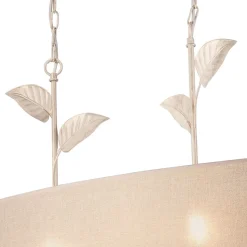 Hängelampe Stoff Metall B: 89 cm in Gold 2-flammig E27