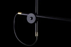 Hängelampe Stoff Metall Schwarz Silber Gold verstellbar