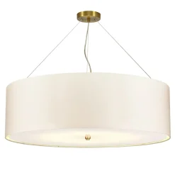 Hängelampe Stoff rund Ø86cm in Creme Messing blendarm