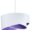 Hängelampe Stoff rund Ø50cm Weiß Lila Wohnzimmer