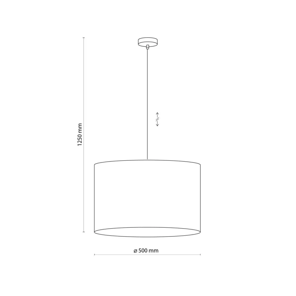 Hängelampe Stoff Schirm Jute Ø 50 cm E27 Boho Style