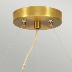 Hängelampe Stoff Schirm rund Ø66cm in Creme Messing