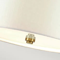 Hängelampe Stoff Schirm rund Ø59cm in Creme Messing