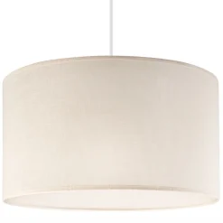 Hängelampe Stoff Weiß Creme Ø 35 cm Modern verstellbar E27