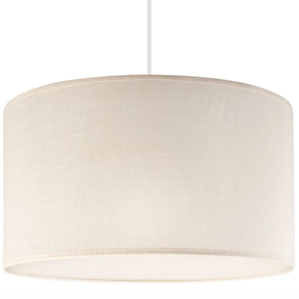 Hängelampe Stoff Weiß Creme Ø 35 cm Modern verstellbar E27